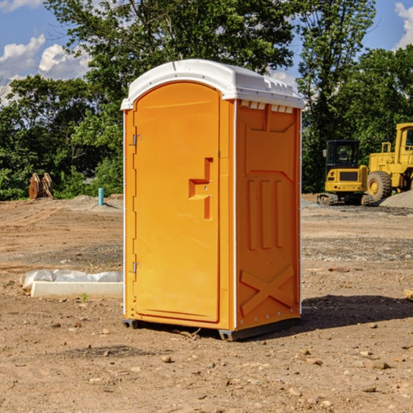 how often are the portable restrooms cleaned and serviced during a rental period in Muddy Creek